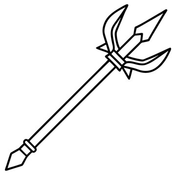 recommend clip art: medieval weapon outline coloring book page line art drawing