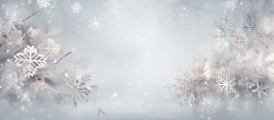 Winter Wonderland with Snowflakes and Branches