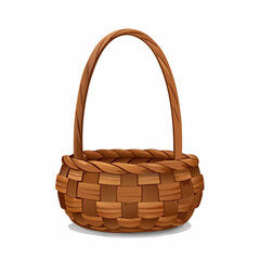 Wicker basket on a isolated white background (25)