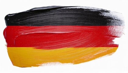 country flag painted on tag abstract german flag in paint brush stroke, isolated on white or transparent png