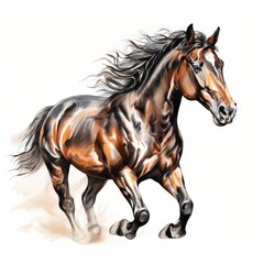 Fototapeta premium the AI Image Generator, Bay big horse isolated