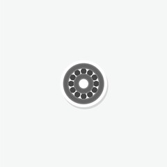 Ball bearing icon sticker isolated on gray background