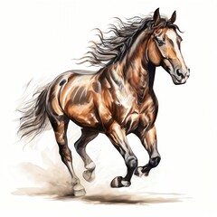 Obraz premium the AI Image Generator, Bay big horse isolated