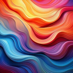 Dynamic abstract background with a spectrum of colors in a wavy line pattern, perfect for colorful and vibrant design."
