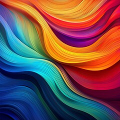Obraz premium Dynamic abstract background with a spectrum of colors in a wavy line pattern, perfect for colorful and vibrant design.