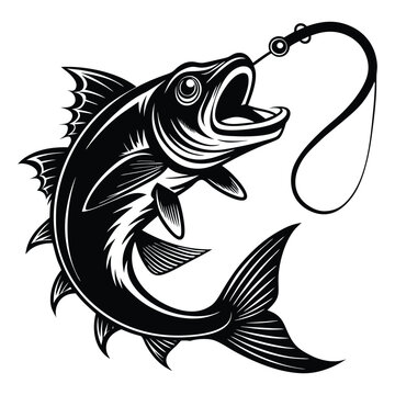 recommend clip art: Bass Fishing Logo. Unique largemouth Bass Jumping out of the water. Great to use as your Bass fishing activity