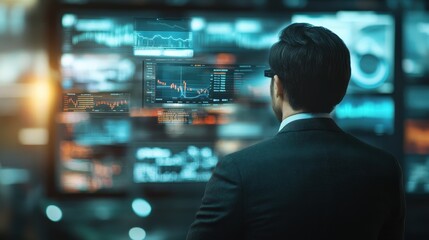 dynamic financial news feed on a computer screen.