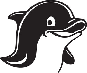 dolphin vector black and white