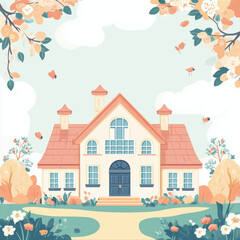 Fototapeta premium houses in the forest, Generative AI.
