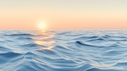 Fototapeta premium Neon Pastel Horizon, a tranquil ocean meets a vibrant sunset, soft pastel colors blend seamlessly in the sky, evoking serenity and wonder.