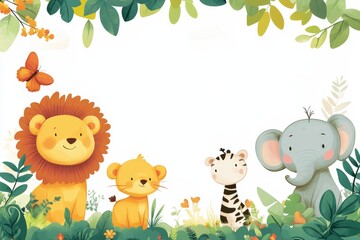 Naklejka premium Jungle Friends Frame