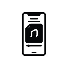 Black solid icon for music file