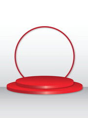 red podium background for product presentation vector illustration