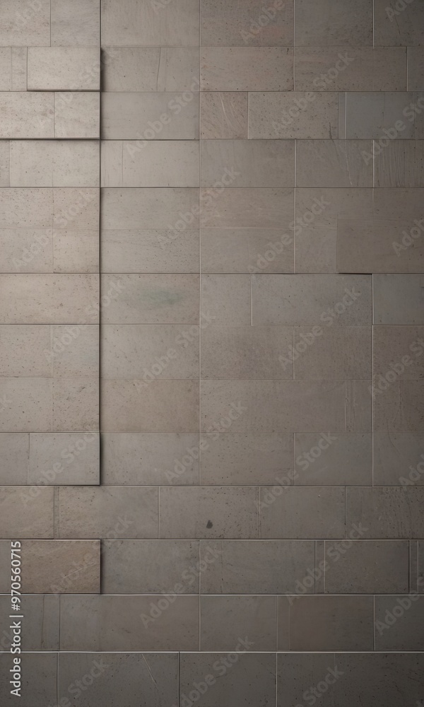 Aufkleber a close-up view of a textured wall composed of rectangular tiles in varying shades of gray, arranged in a grid-like pattern.