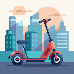 Adobe Illustrator Artwork electric scooter with a minimalist design