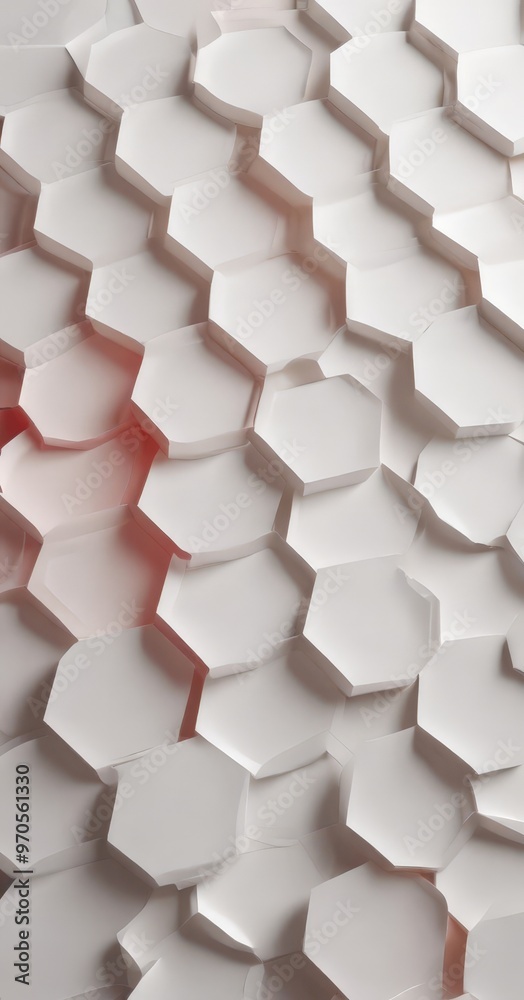 Aufkleber a repeating pattern of white hexagonal shapes, with one red hexagon standing out among the rest.