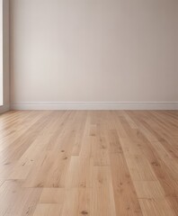 A room with a light-colored wooden floor and a white wall.