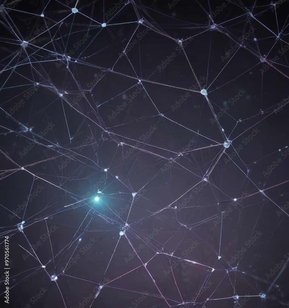 Fototapete a complex network of interconnected lines and dots, creating a visually striking abstract pattern. The lines and dots vary in size and color, with some appearing to be
