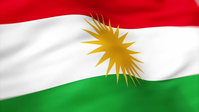 Iraqi Qurdistan Flag waving 4k independence day