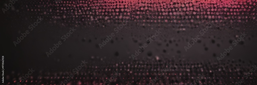Aufkleber a dark background with a pattern of small, circular dots in various shades of pink and red, creating a sense of depth and movement.