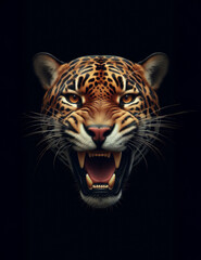 Obraz premium Panther portrait, menacing look nice colors adult animal