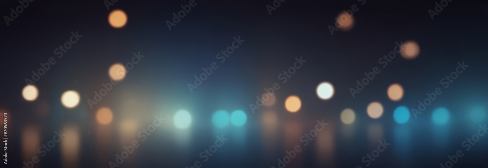 Poster a blurred cityscape at night, with a multitude of colorful lights scattered across the frame, creating a sense of depth and movement.