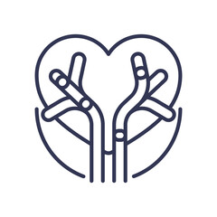 Illustration of a heart with arteries symbolizing cardiovascular health and circulatory system.