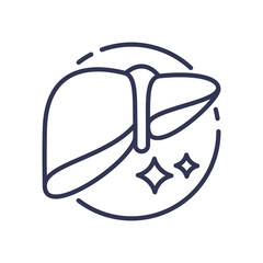 Illustration of a healthy liver with sparkles, symbolizing liver health and detoxification.