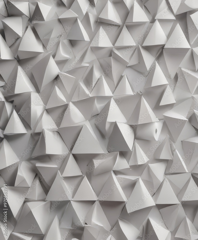Aufkleber A close-up view of a geometric pattern composed of numerous white triangles arranged in a repeating pattern, creating a visually striking and abstract design.