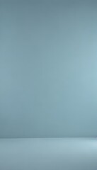 Obraz premium a minimalist, empty room with a light blue wall and a white floor. There is no text present in the image.