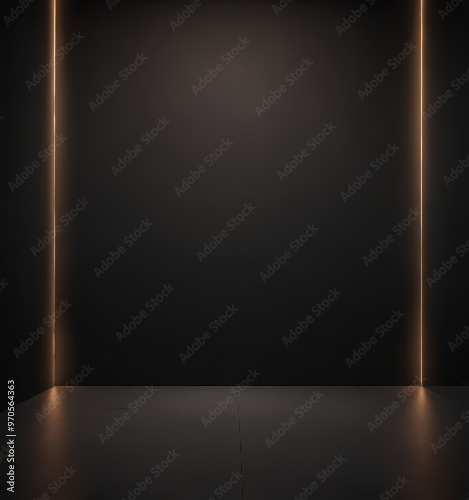 Poster A dark room with a single light source on the left side, creating a dramatic and empty atmosphere.