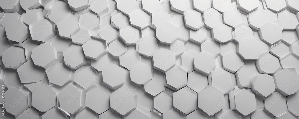 Aufkleber A repeating pattern of white hexagonal shapes, arranged in a grid-like fashion, creates a visually striking and geometric background.