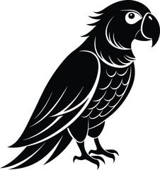 Obraz premium black parrot vector illustration silhouette, Print