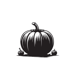 Obraz premium Pumpkin vector design. Pumpkin logo, icon vector illustration. Pumpkin silhouette isolated on white background.