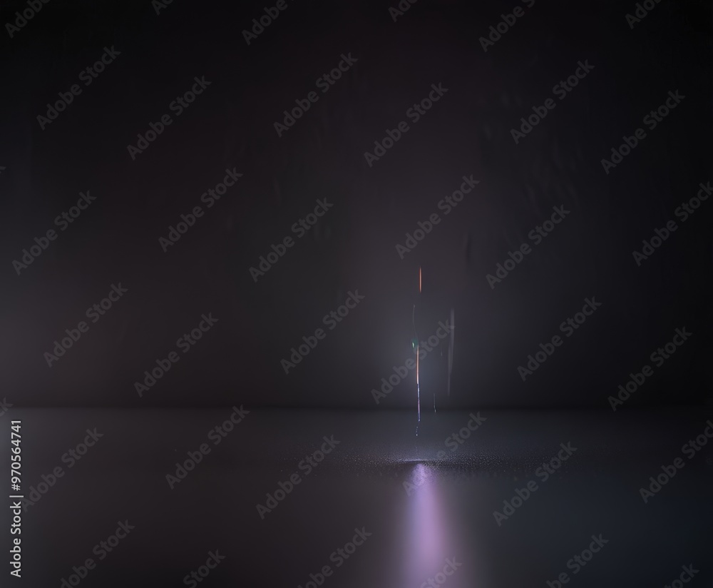 Aufkleber a dark, foggy night scene with a single, glowing light source in the center, casting a faint reflect