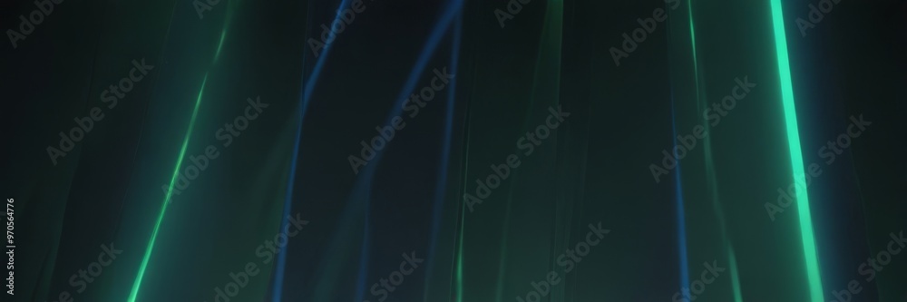Poster a dark background with vertical lines of varying lengths and colors, creating a dynamic and abstract visual effect.