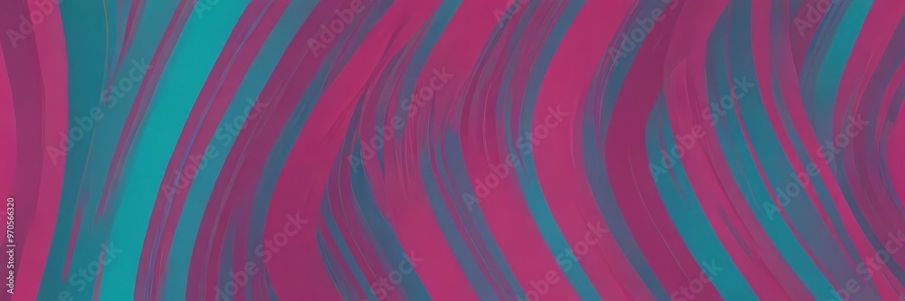 Poster a vibrant abstract pattern composed of curved lines in shades of pink, blue, and teal, creating a dynamic and visually striking composition.