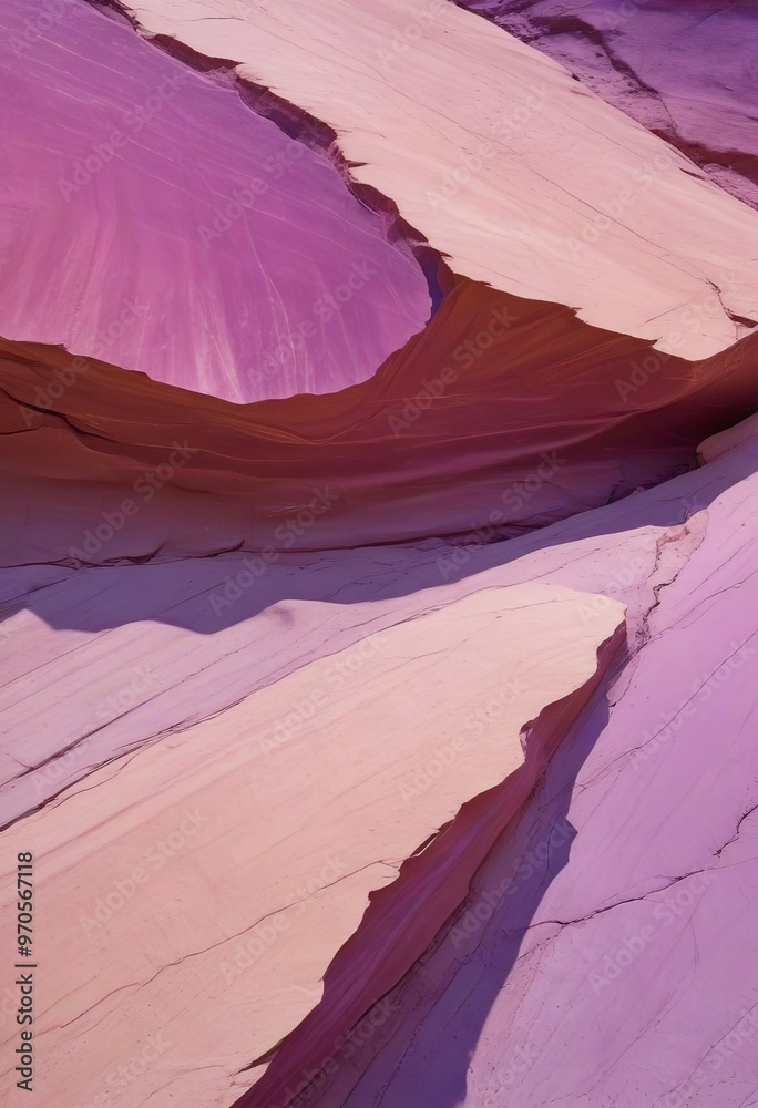 Aufkleber a close-up view of a rock formation with a mix of pink and purple hues, creating a visually striking and abstract pattern.