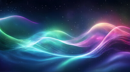 Abstract  Waves with Pastel Hues and Bokeh Lights