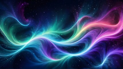 Obraz premium Abstract Waves with Pastel Hues and Bokeh Lights