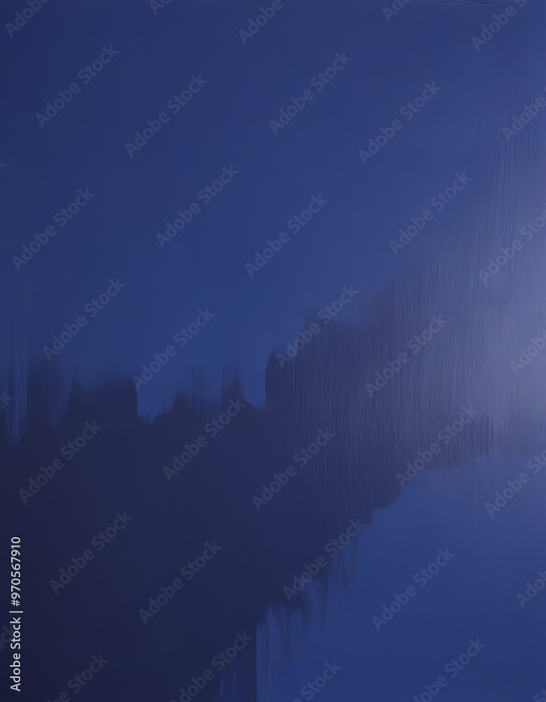 Aufkleber a dark blue sky with a faint outline of a mountain range in the distance, creating a sense of depth 
