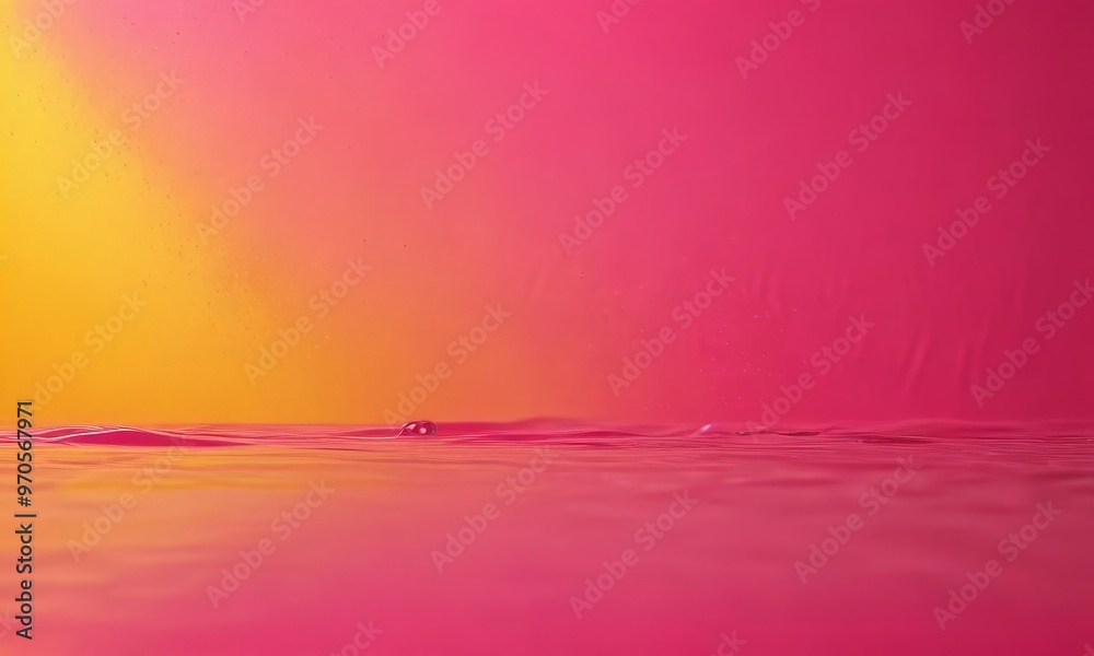 Poster a single drop of water floats on the surface of a body of water, with a gradient background transiti