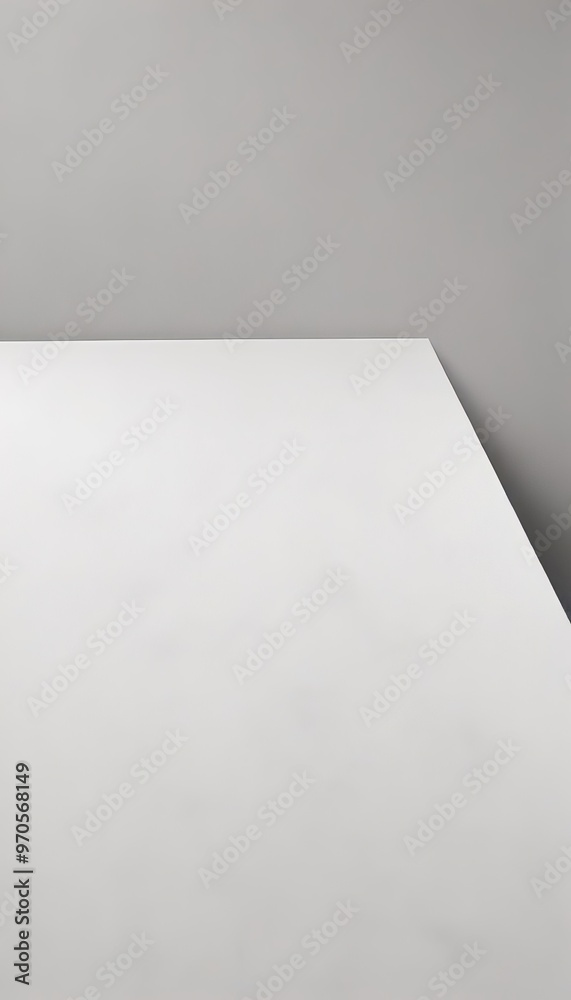 Aufkleber A minimalist image of a white rectangular surface against a gray wall.