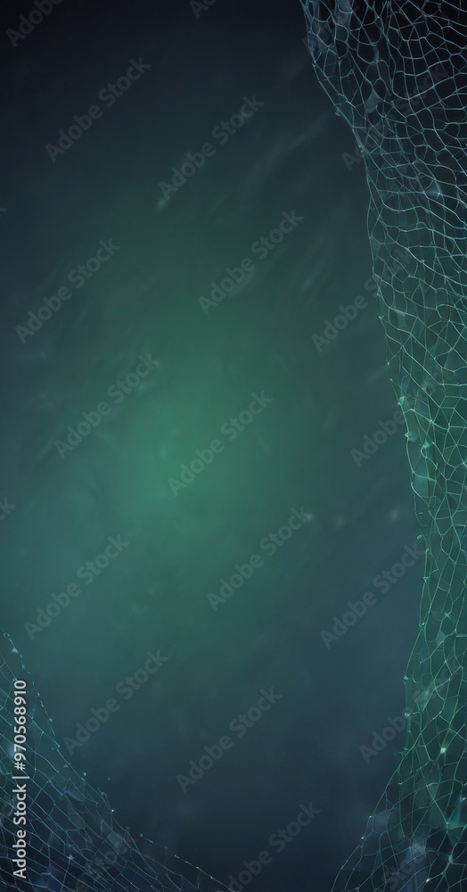 Aufkleber a dark, abstract background with a greenish hue, resembling a web or a network. The edges of the image are slightly blurred, adding a sense of depth and mystery to the composition.