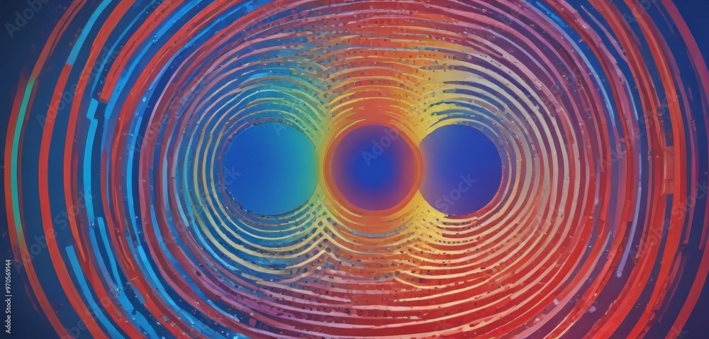 Aufkleber a vibrant, abstract design with concentric circles of varying sizes and colors, creating a mesmerizing visual effect.