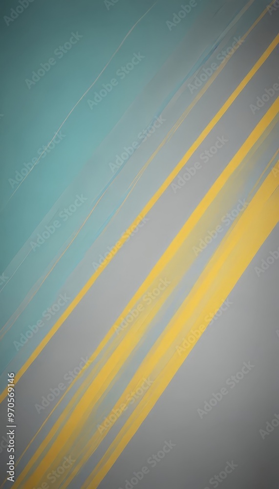 Poster a diagonal line pattern in shades of blue and yellow, creating a dynamic and abstract visual effect.