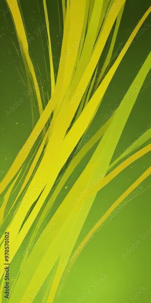 Poster a vibrant abstract composition of intersecting yellow and green lines, creating a dynamic and energetic visual effect.