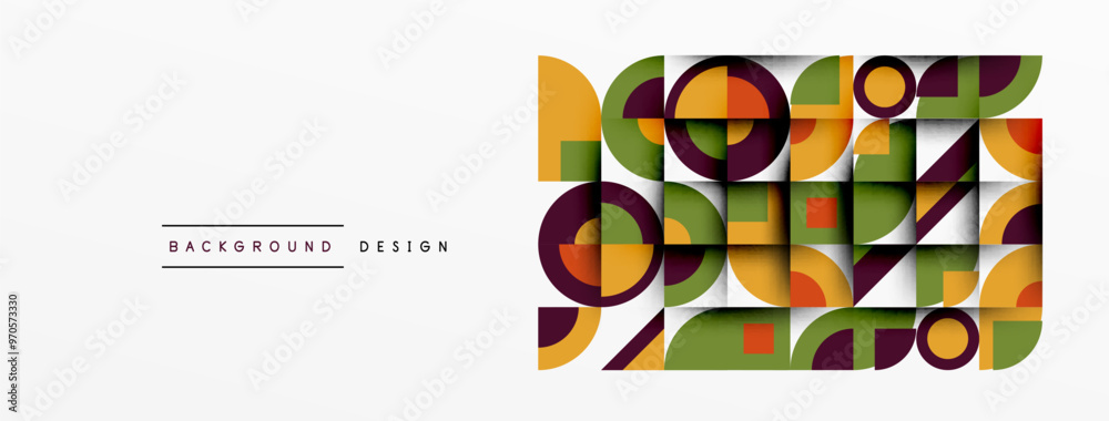 Poster geometric design abstract background - circles squares