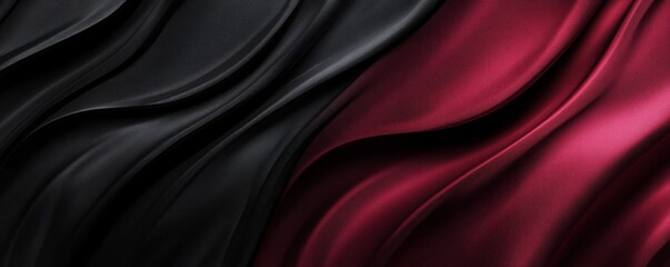 Obraz premium Elegant black and red silky waves pattern