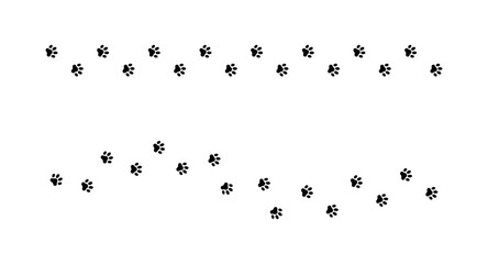 Cat paws tracks icons. Silhouette style. Vector icons.